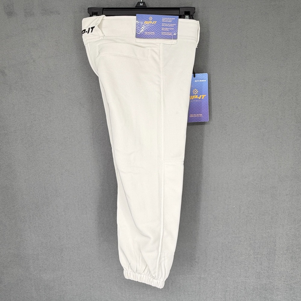 RIP-IT Girls MEDIUM Softball Pants Pro White 4-Way Stretch NEW with Tags NWT